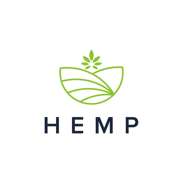 Hemp outline for agriculture industry simple sleek creative geometric modern logo design