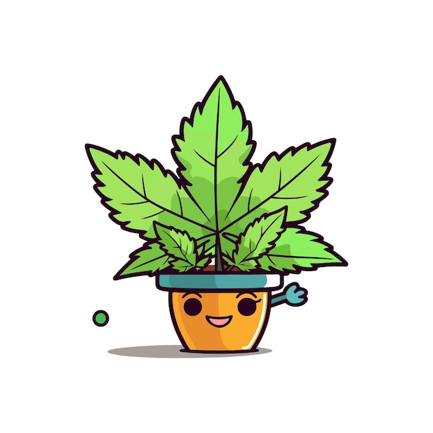 Hemp potted plant Marijuana vector