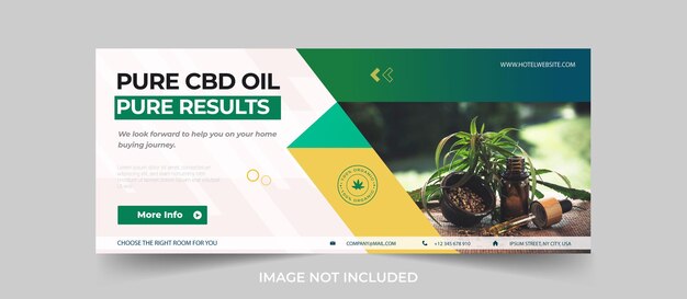 대마 제품 CBD 석유 소셜 미디어 페이스 북 표지 템플릿