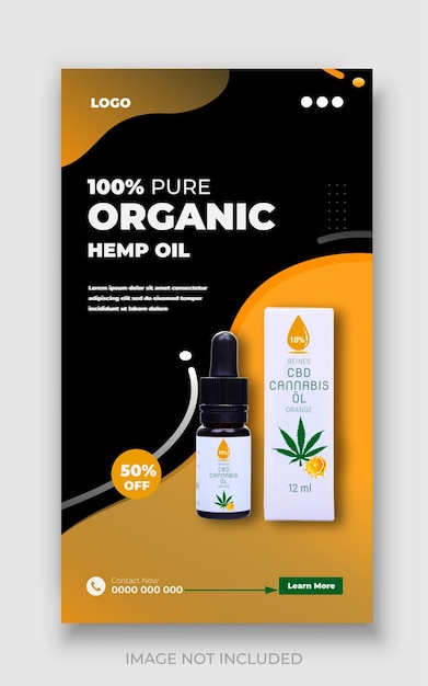 Hemp product cud oil Service Social Media Post template