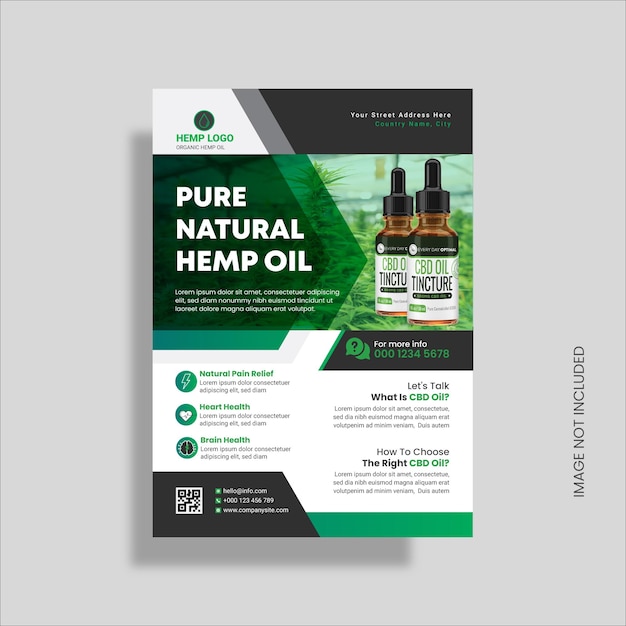 Hemp product flyer template design