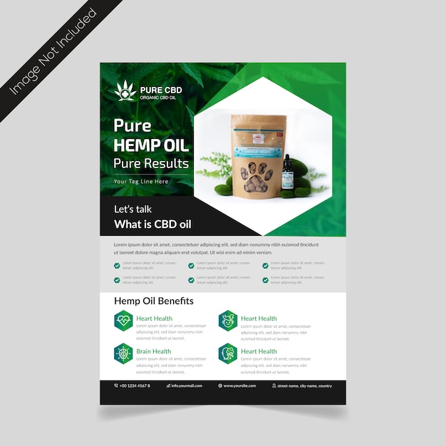 Vector hemp product flyer template