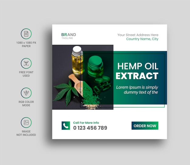 Hemp product social media banner template