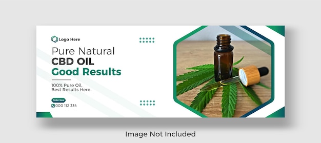 Hemp products or cbd oil facebook cover post web banner template design  vector