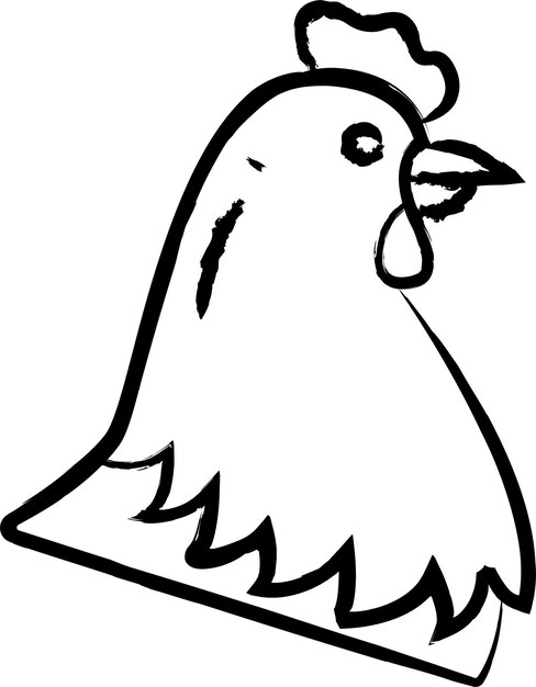 Vector hen bird hand drawn vector illustration