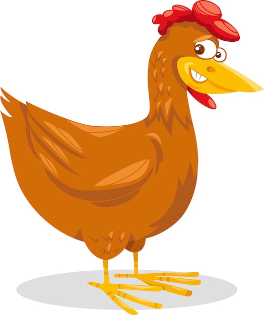 Vector hen farm animal cartoon illustration