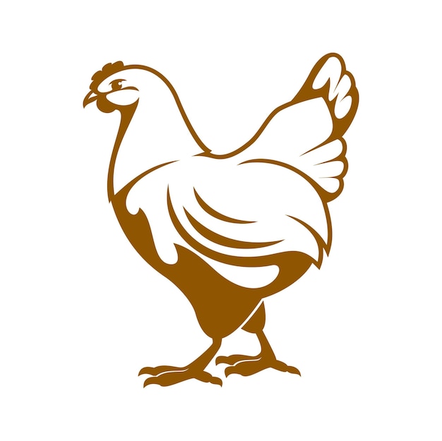 Vector hen icon chicken farm and poultry meat market