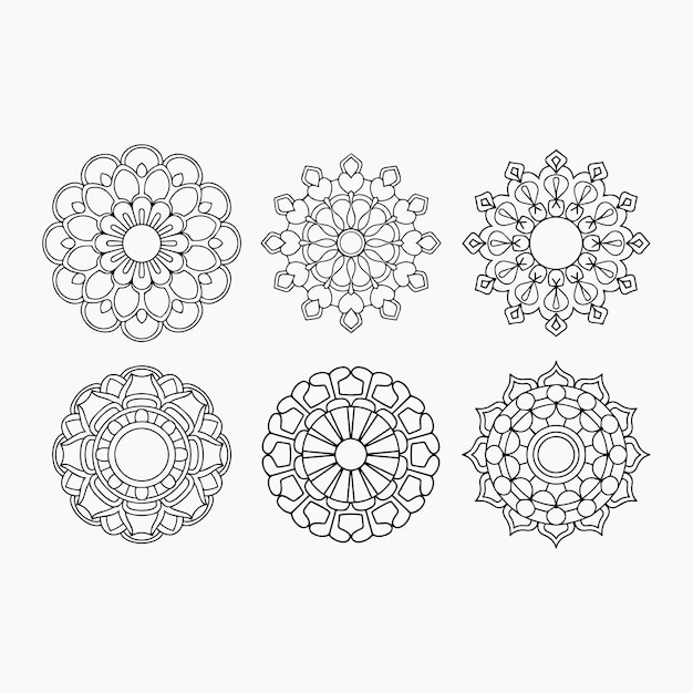 henna mandala set vector design