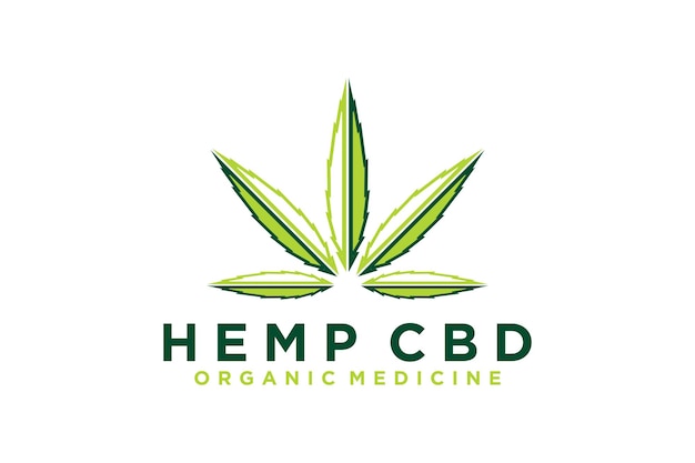 Vector hennep-marihuana-cannabisblad in logo-ontwerp in diamond kite-vorm