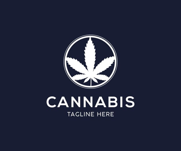 Hennepblad cannabis logo-ontwerp