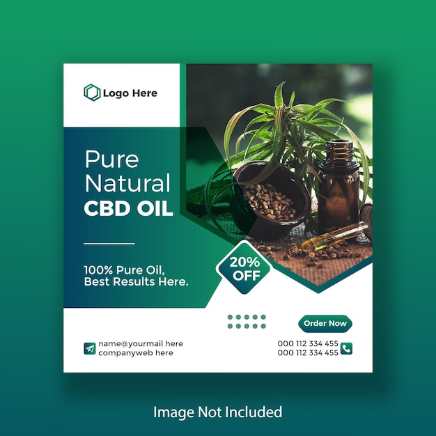 Hennepproduct of cbd-olie social media post-ontwerpsjabloon