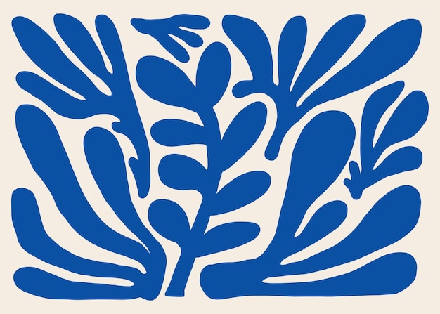 Vettore illustrazione a tema foglia stile henri matisse