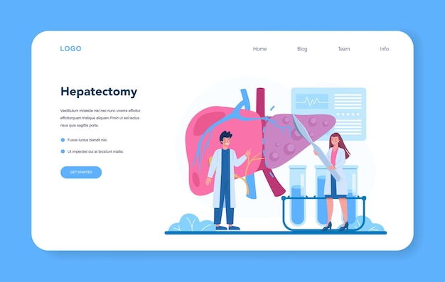 肝臓専門医のWebバナーまたはランディングページ