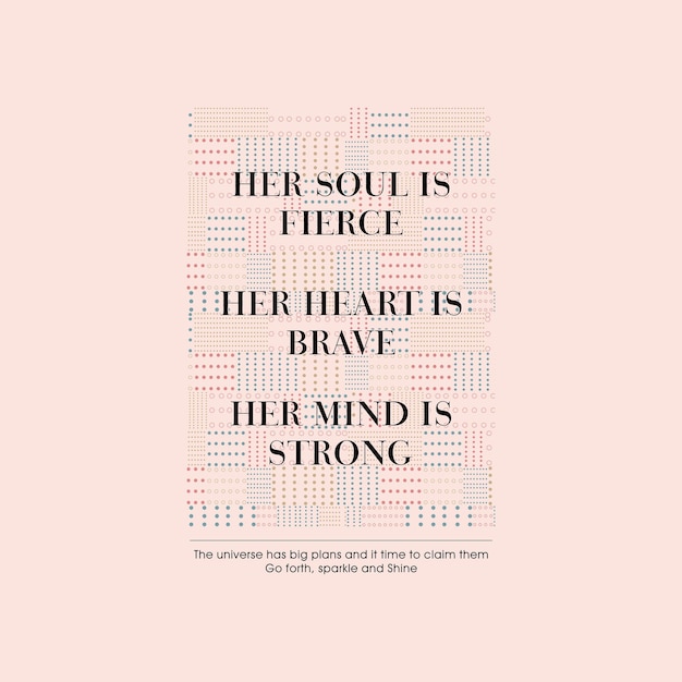 Her soul is fierce typographic slogan for t-shirt prints, posters, Mug design and other uses.