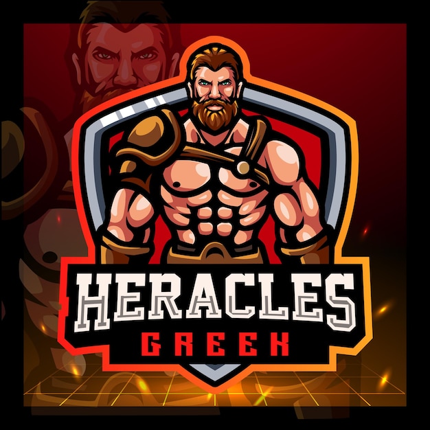 Heracles mascotte esport logo ontwerp