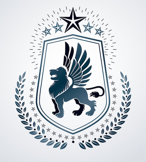 Heraldic Coat of Arms, vintage vector emblem.