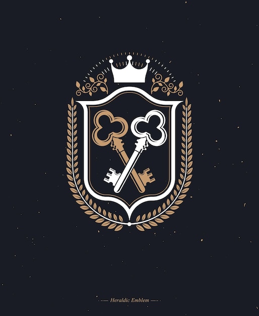 Heraldic Coat of Arms, vintage vector emblem.