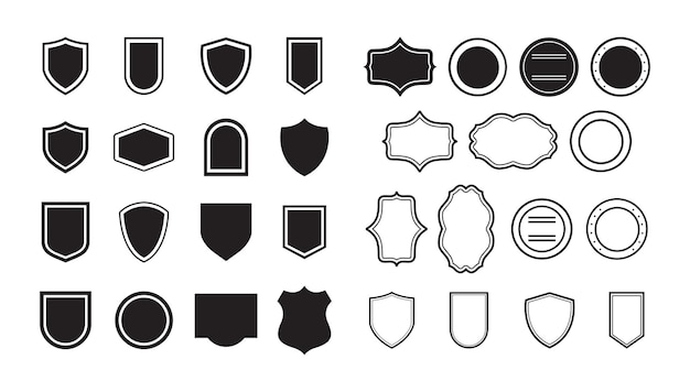 heraldic elements set illustration banner design elements ribbon banner vector art black realistic