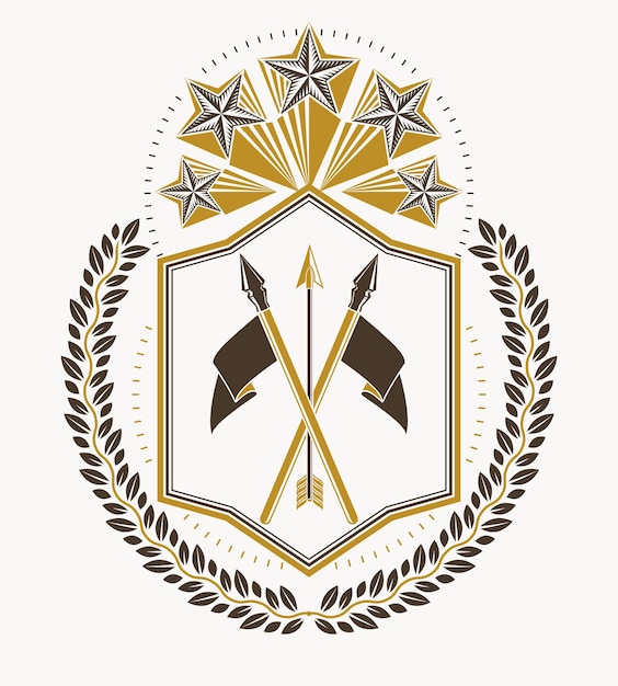 Vector heraldic emblem isolated vector illustration.