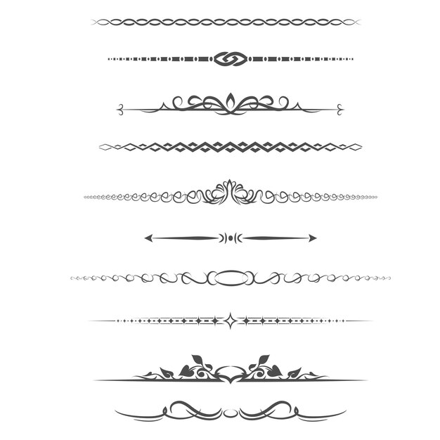 Heraldic Laurel Wreath Elements Page divider en ontwerpelementen set