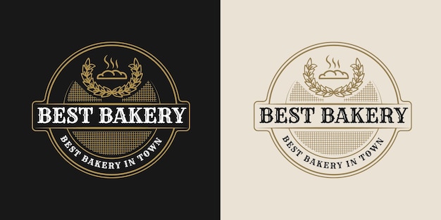 Геральдический роскошный винтажный шаблон логотипа пекарни с декоративной декоративной рамкой-эмблемой