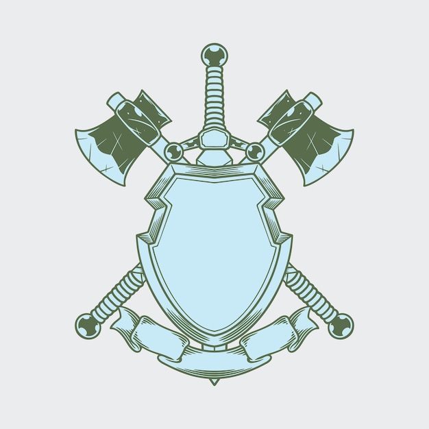 heraldic shield emblem vector illustration
