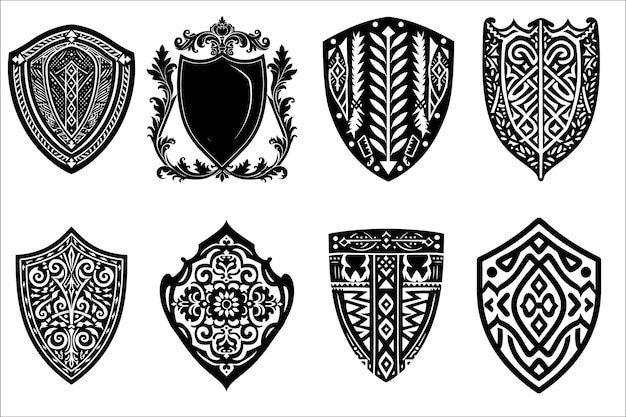 Heraldic shield vintage shield silhouette