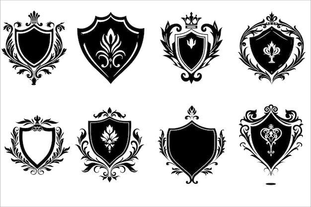 Heraldic shield vintage shield silhouette