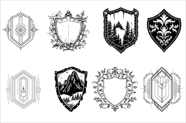 Heraldic shield vintage shield silhouette