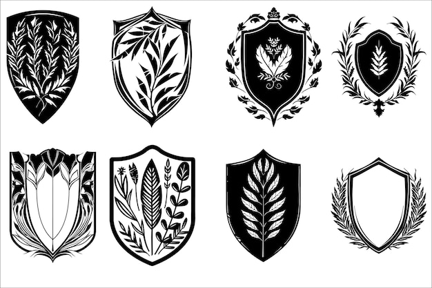 Heraldic shield vintage shield silhouette