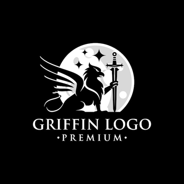 Vector heraldiek griffin-logo-ontwerp