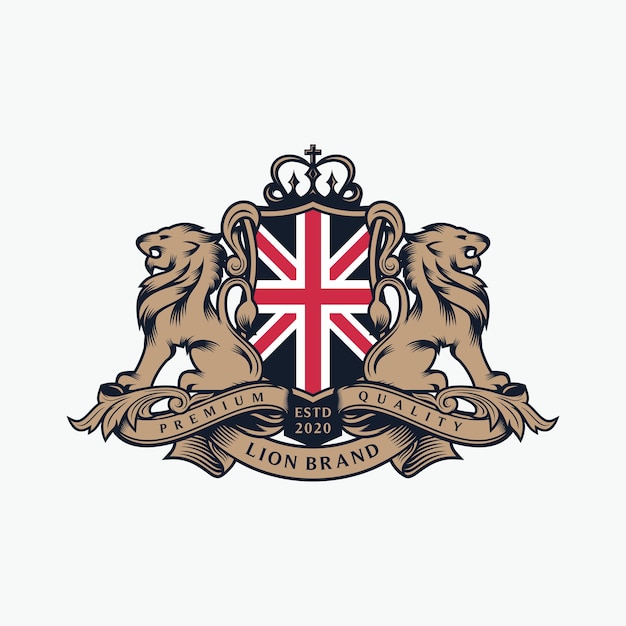 Heraldiek leeuw merk logo ontwerp
