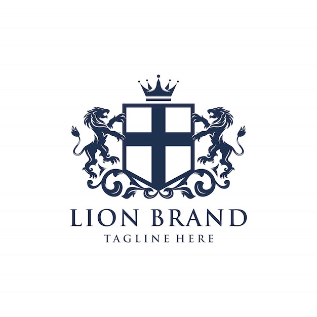 Heraldiek Lion merk logo ontwerp