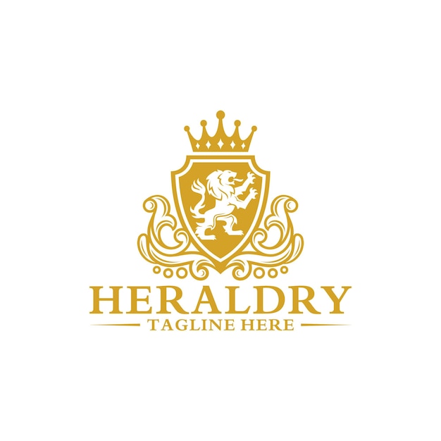 Heraldiek logo design vector template