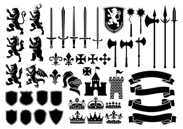 Heraldiek silhouet mega set