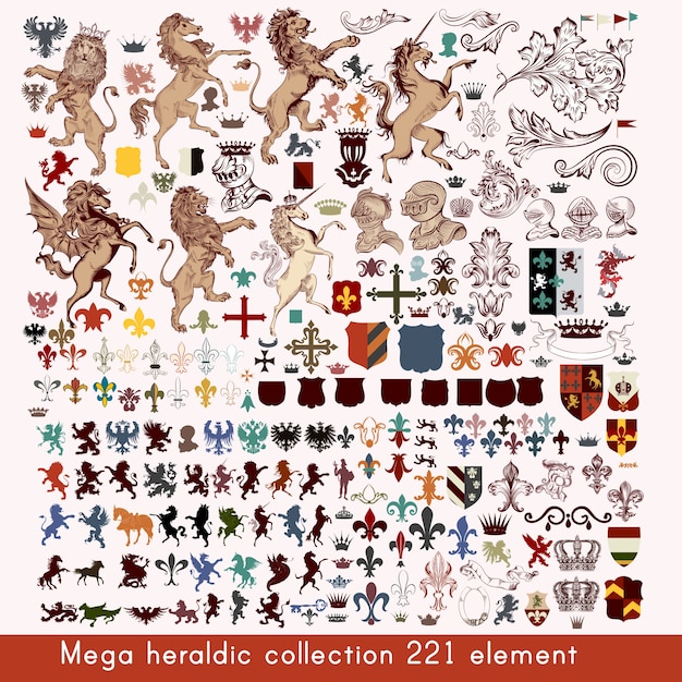 Vector heraldische elementen collectie