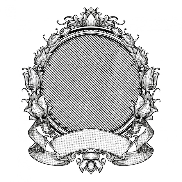 Vector heraldische lege vintage frame