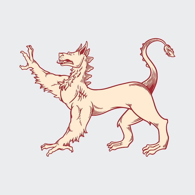 Heraldische Monster Illustratie Vector