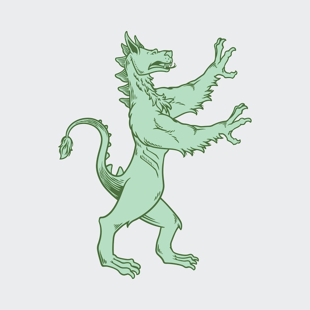 Heraldische Monster Illustratie Vector