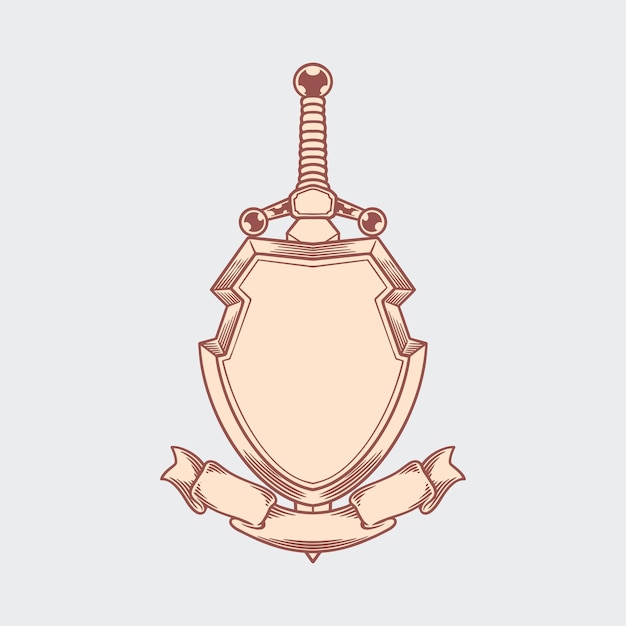 heraldische schild embleem vectorillustratie