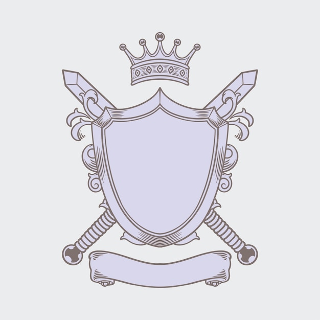 heraldische schild embleem vectorillustratie