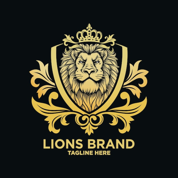 Vector heraldry lion luxury design template