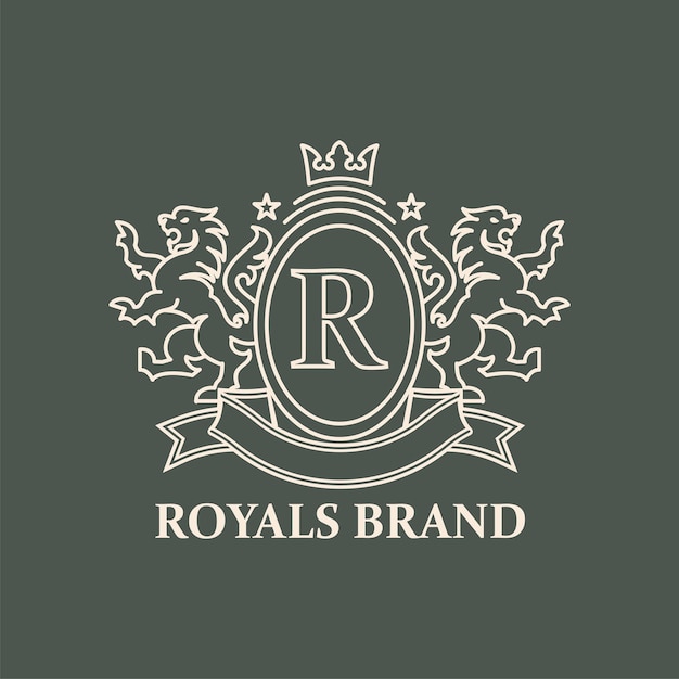 Heraldry lion luxury design template