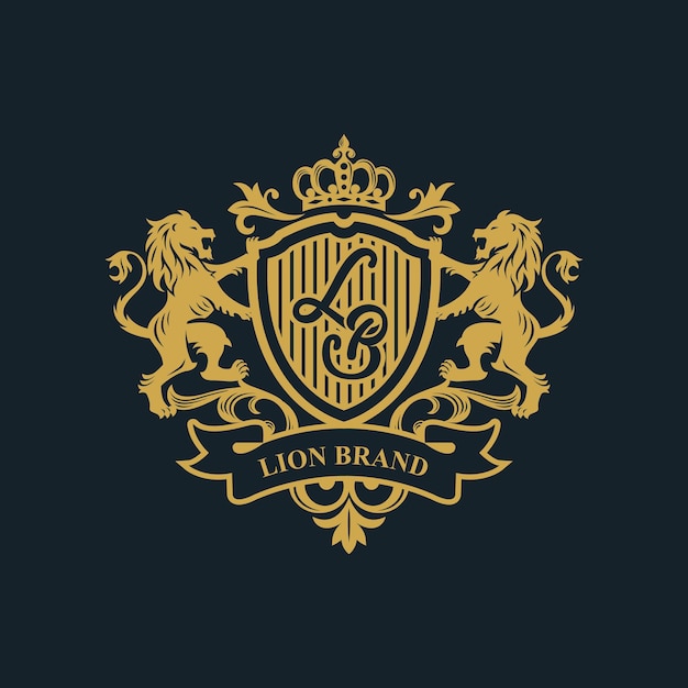 Heraldry lion luxury design template