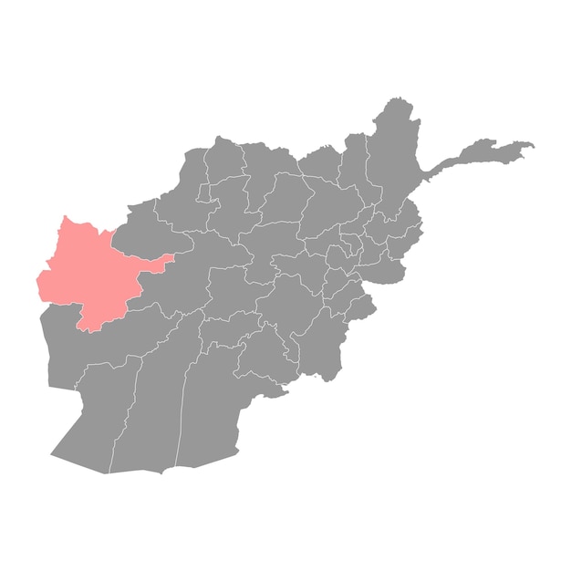 Herat provincie kaart administratieve afdeling van Afghanistan