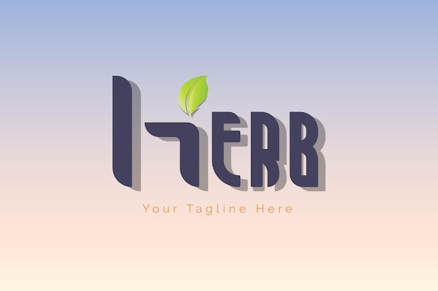 Herb herbal leaf logo letter template design for brand or company and other