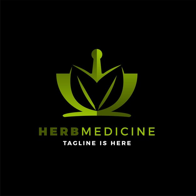 Vector herb medicine logo vector icon illustration