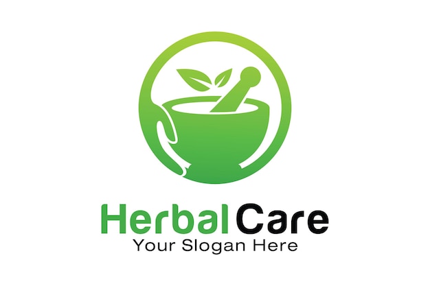 Herbal care logo design template