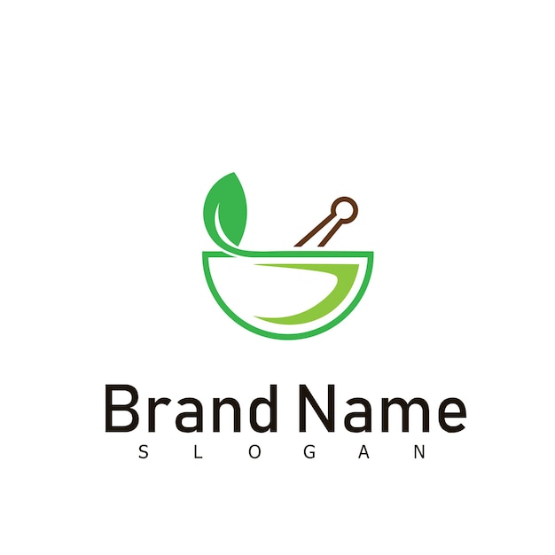 Herbal herbs medical logo design symbol