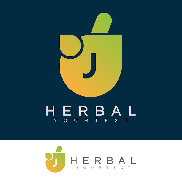 herbal initial Letter J Logo design